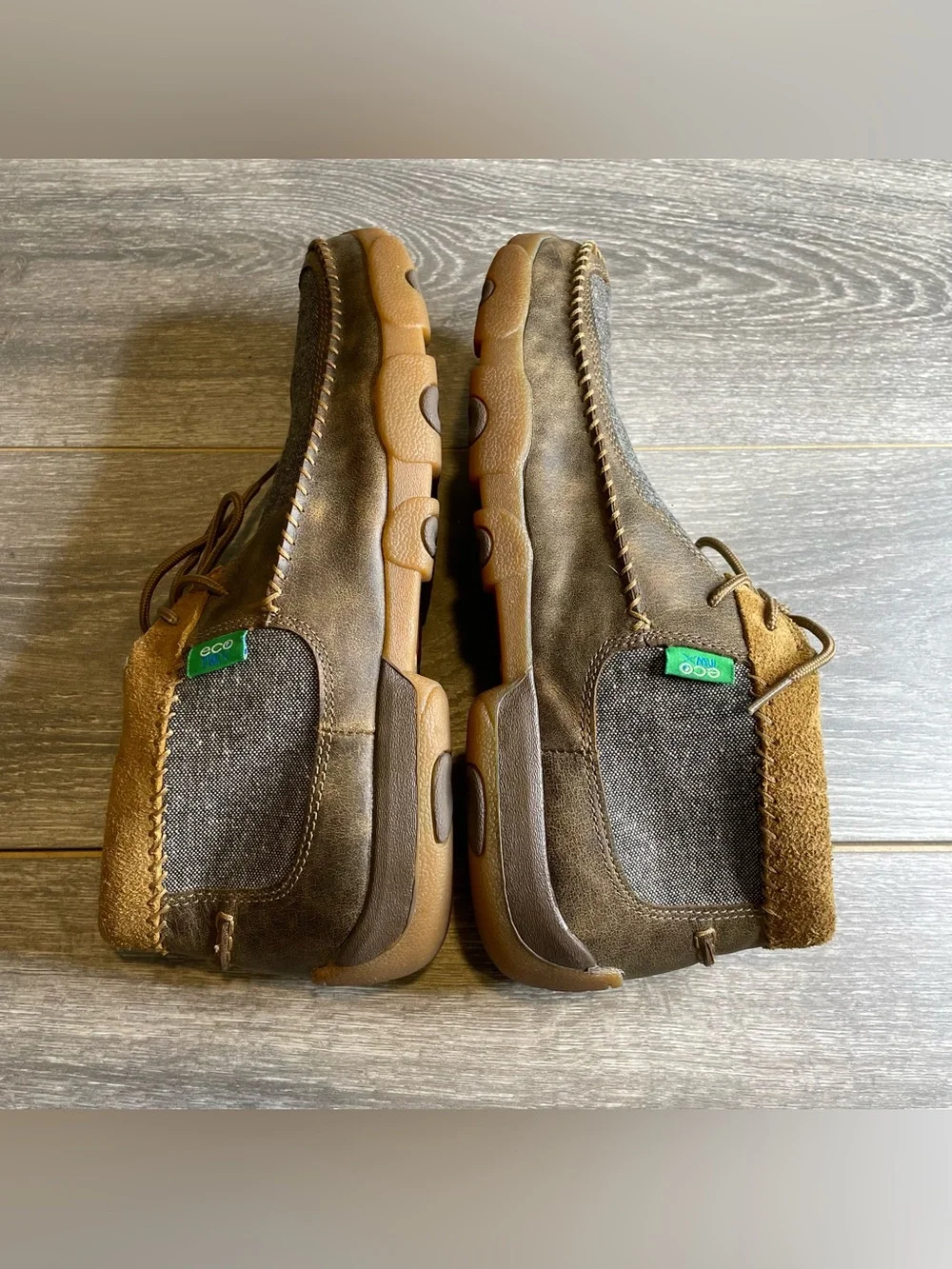 Twisted X Men's MDM0070 Eco Mocs Size 12W Brown Leather Tweed Chukka